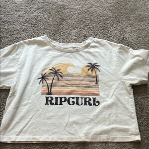 Rip Curl Cream Graphic Tee with Palm Design